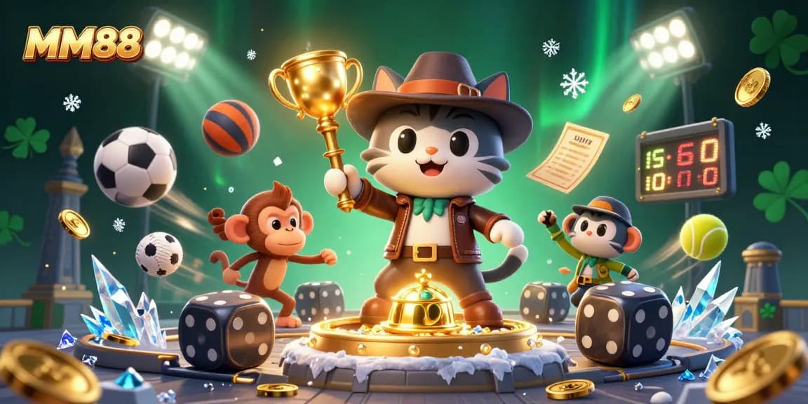 Experience thrilling gaming at MM88 with a cartoon's vibrant casino adventure.