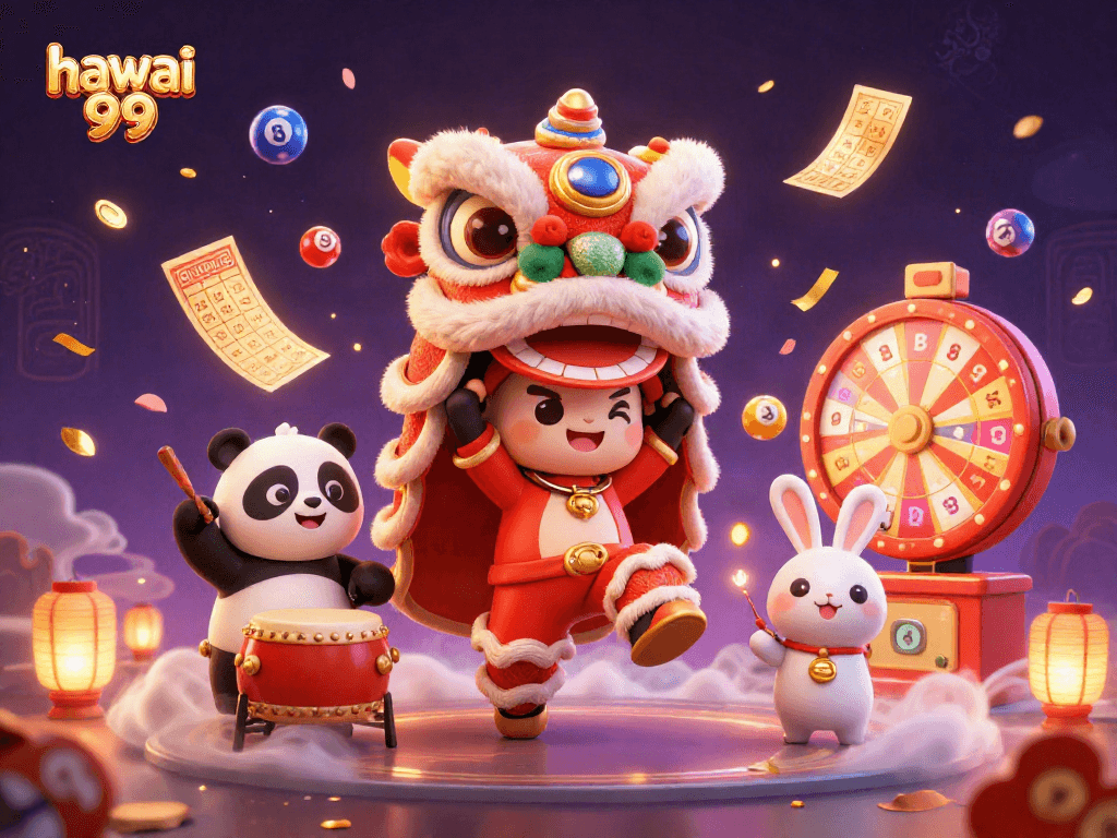 Engage in thrilling lottery action with hawai 99's vibrant characters and prizes!
