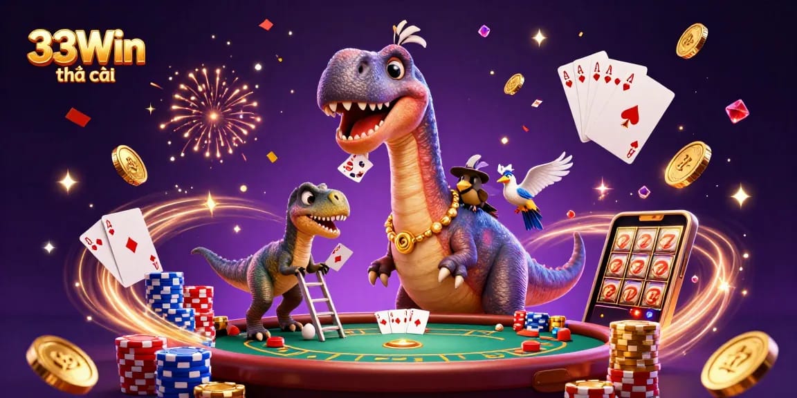 Experience thrilling gameplay with 33Win nhà cái showcasing vibrant casino elements and characters.