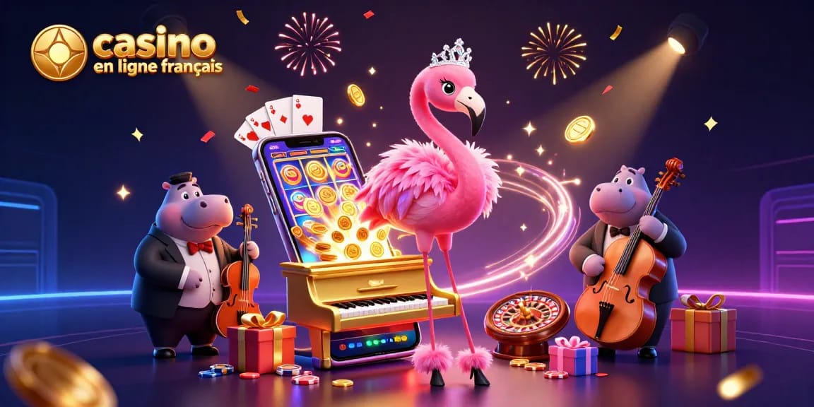 Vibrez avec le casino en ligne français grâce à une scène animée de chanteurs et de jeux.