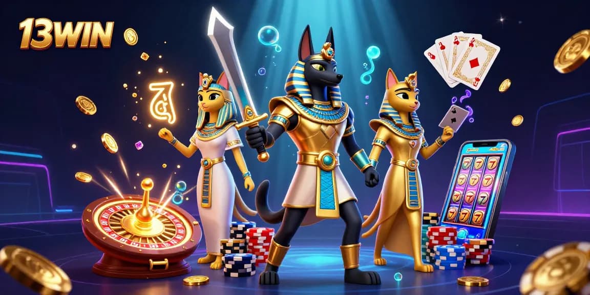 Experience thrilling gameplay at 13WIN, where Anubis and Bastet enhance the online casino adventure.