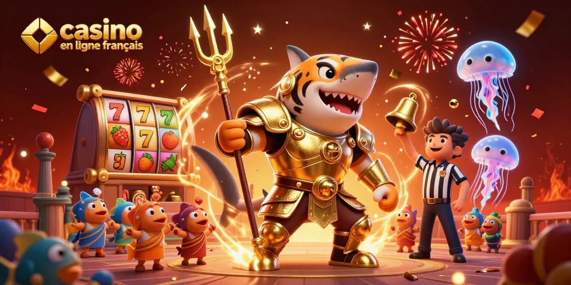 Jouez aux machines à sous dans un magnifique casino en ligne français avec des personnages colorés et des éléments de fête