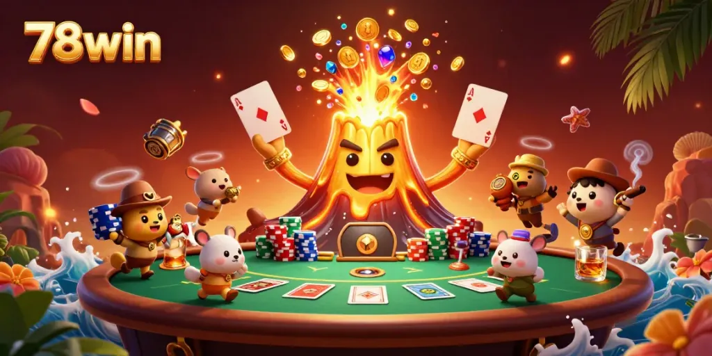 Experience thrilling moments at 78win as the golden volcano erupts with treasures and excitement.