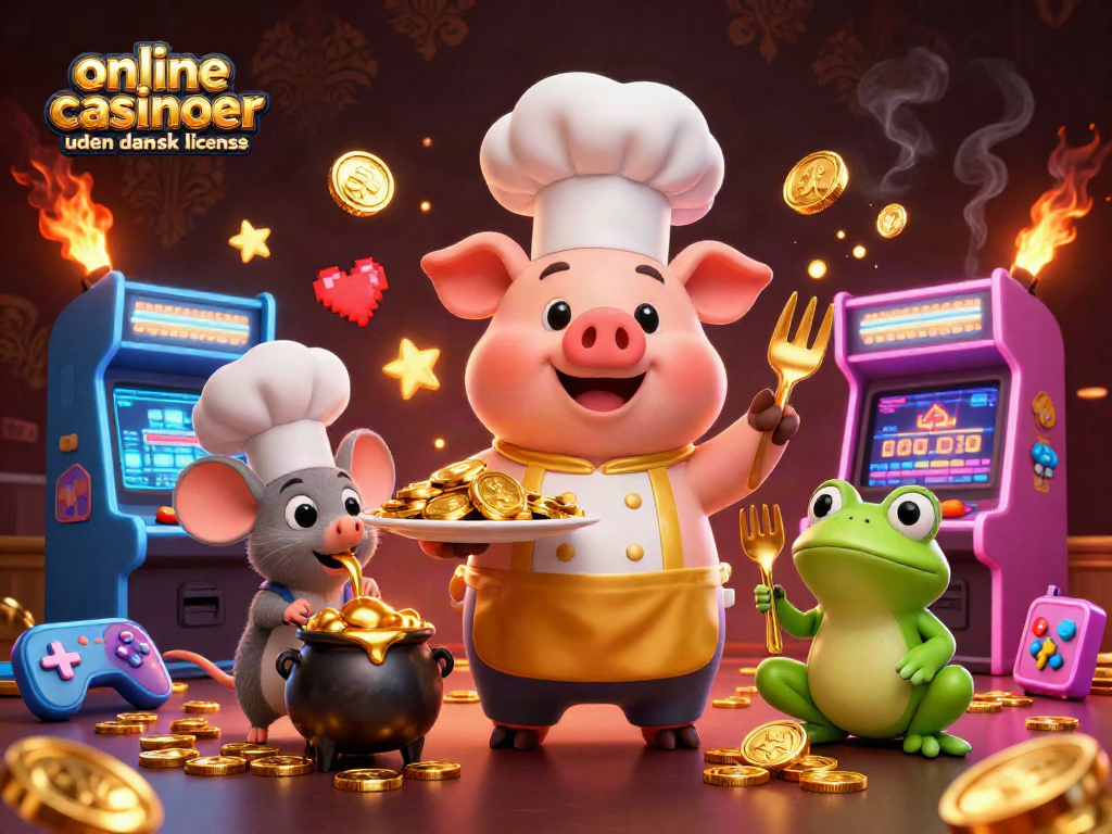 Win big at online casinoer uden dansk licens with this vibrant and detailed 3D casino scene.