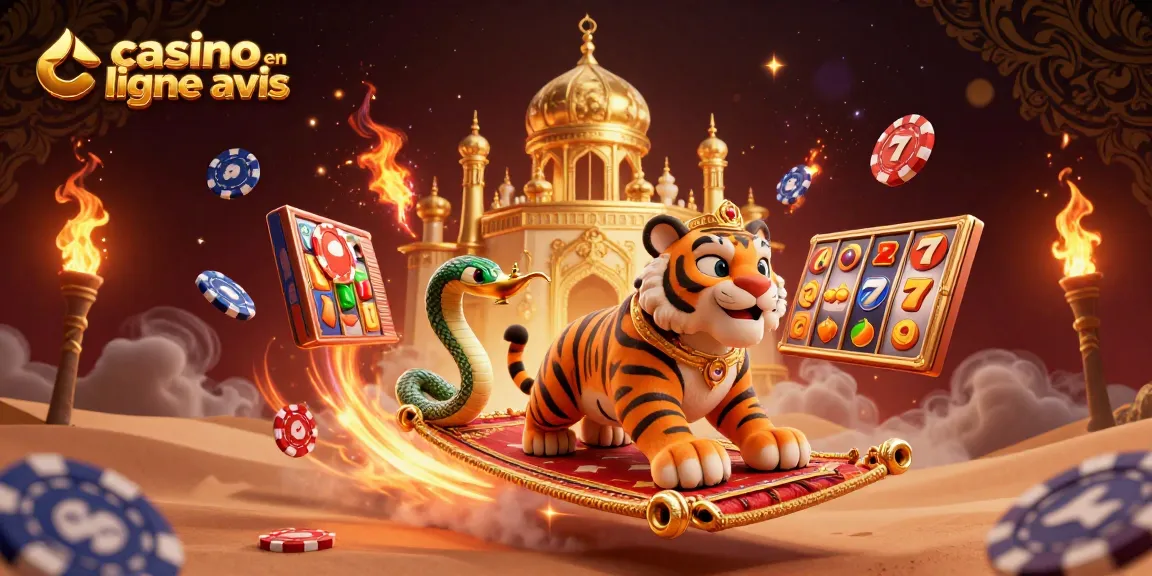 Évaluez les casinos en ligne avis avec un sultan et des éléments de jeu colorés.