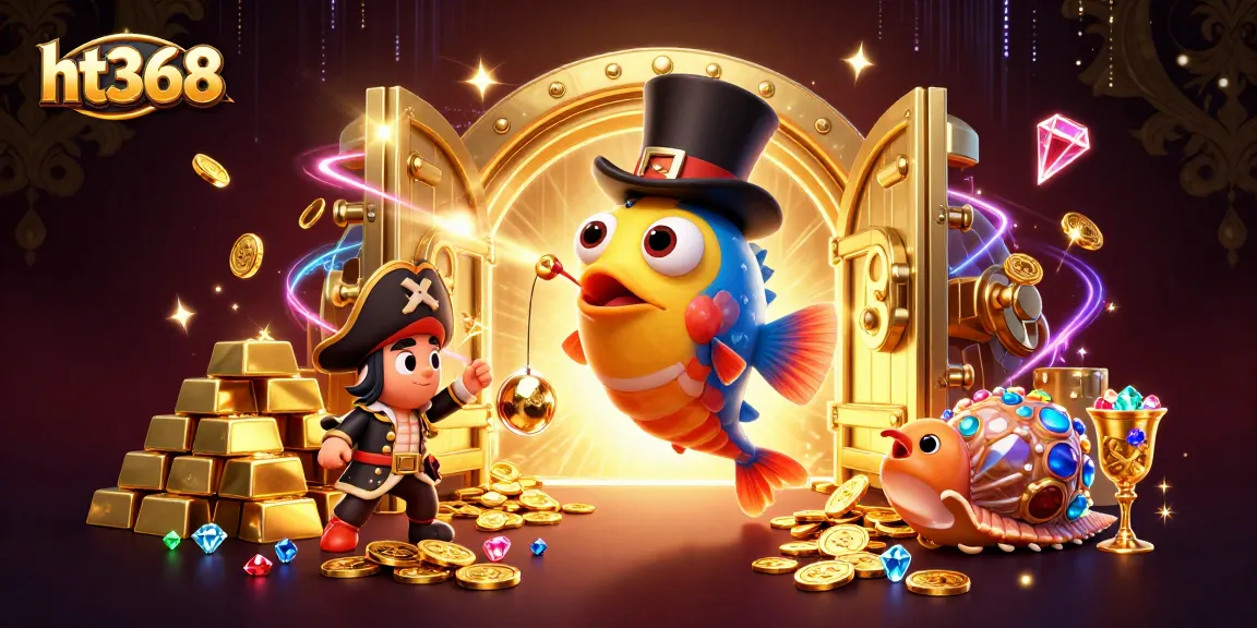 Engage with exciting gameplay at ht368 with enchanting characters amidst dazzling treasures in this vibrant casino scene.