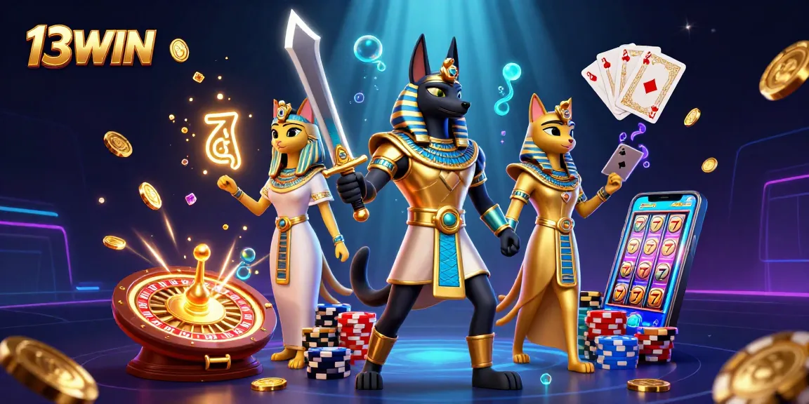 Experience thrilling gameplay at 13WIN, where Anubis and Bastet enhance the online casino adventure.