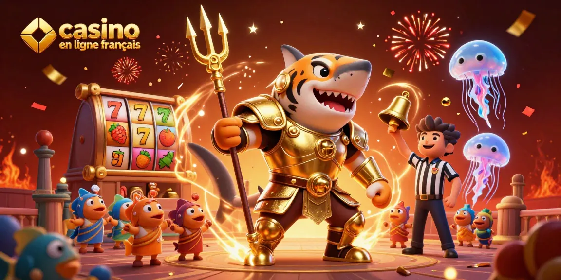 Jouez aux machines à sous dans un magnifique casino en ligne français avec des personnages colorés et des éléments de fête