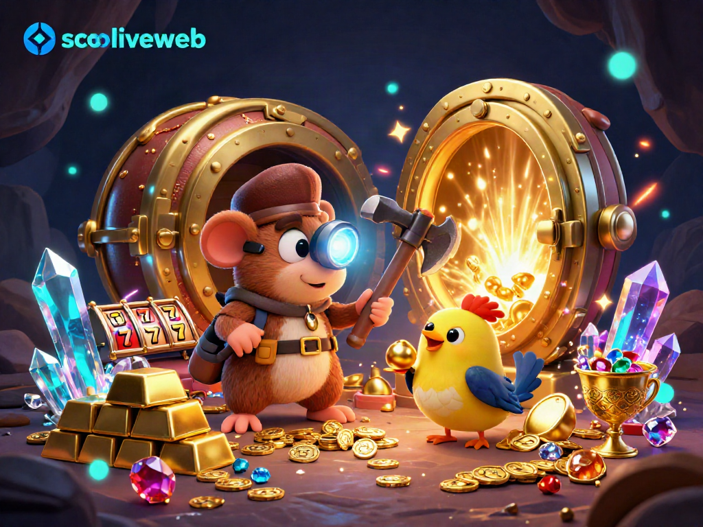 Engage with live sports betting on socoliveweb, illustrated by a vibrant scene filled with treasures.