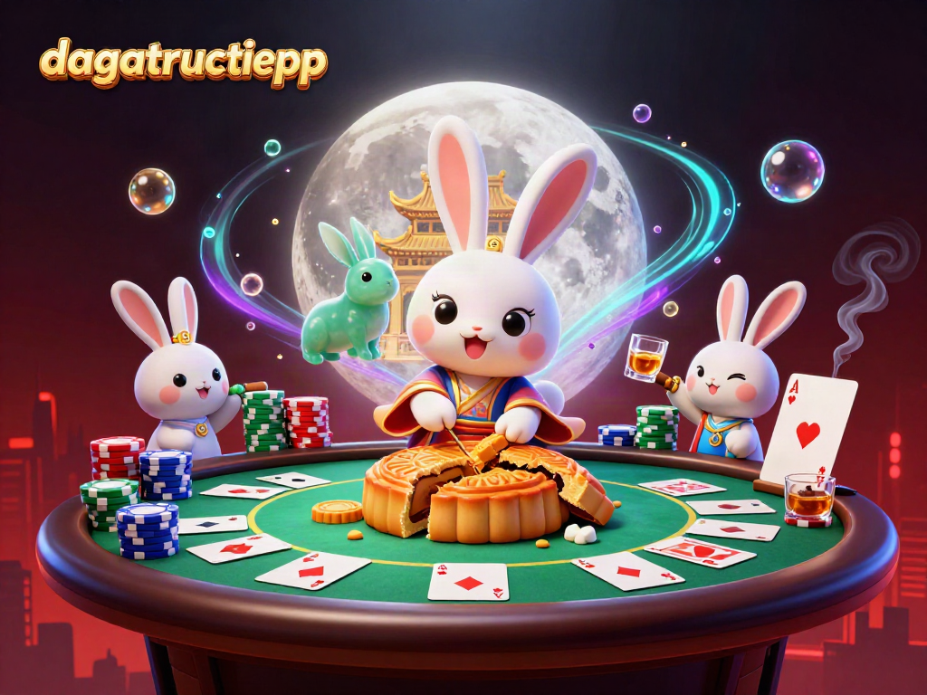 Experience immersive gambling with dagatructiepp's captivating casino-themed moon rabbit scene.