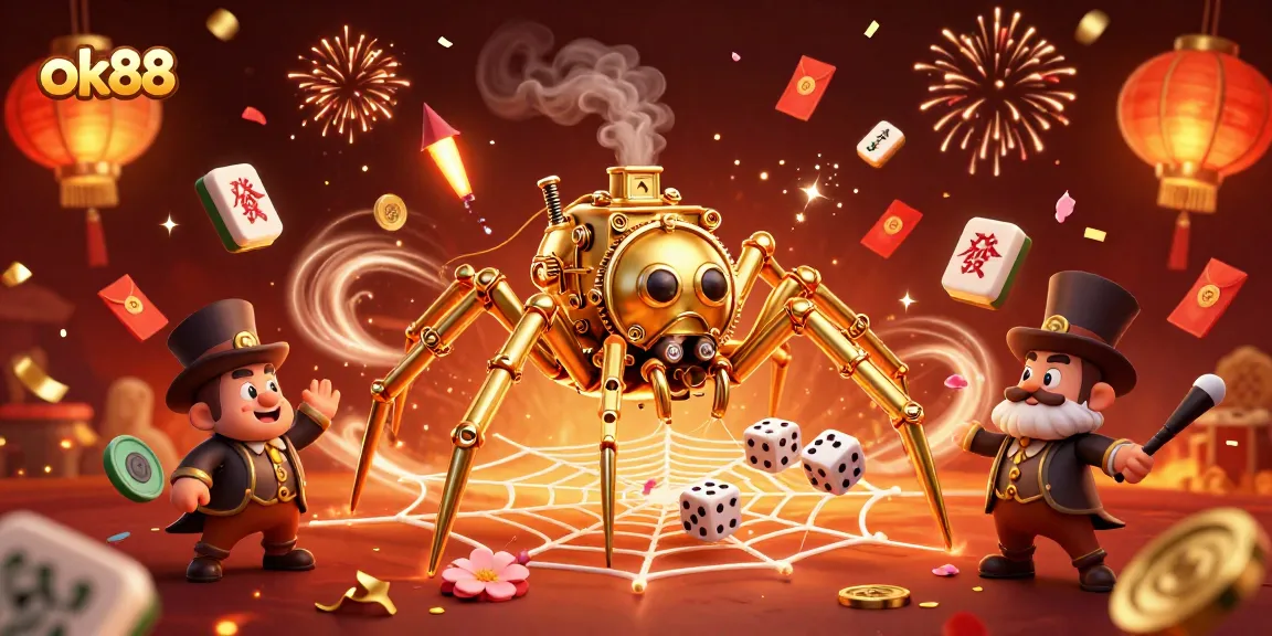 Engage with ok88's lively casino atmosphere filled with golden poker elements and joyous celebration.