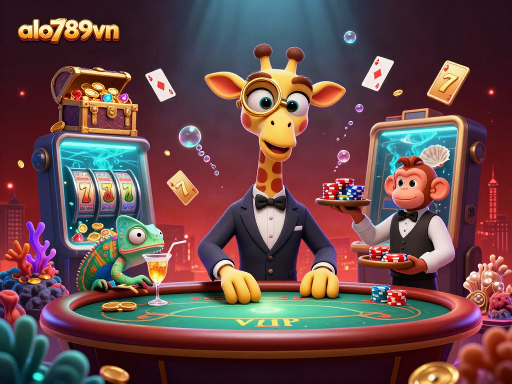 Play games at alo789vn with a high-roller giraffe and underwater treasure.