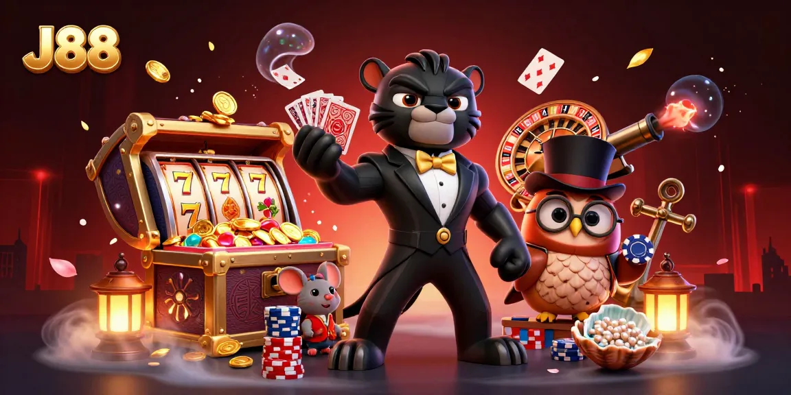 Play exciting card games at J88 with our charismatic character trio!