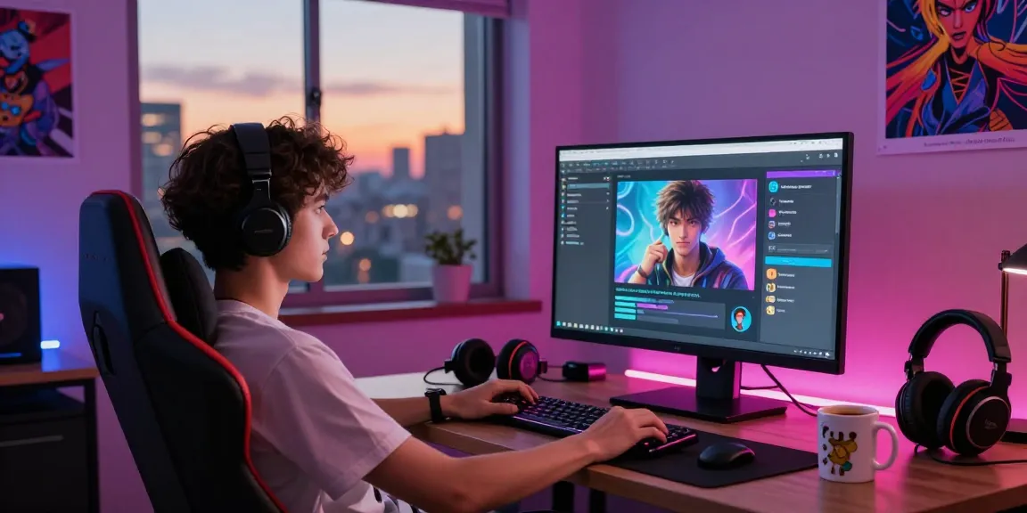 Interactive NSFW AI chat scene showcasing a user engaged with a character on a vibrant digital interface.