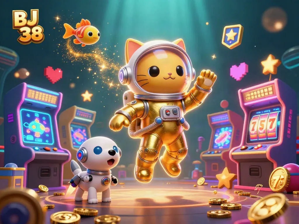 Engage in immersive gaming adventures with BJ 38 as thrilling slot machines and space elements come together.
