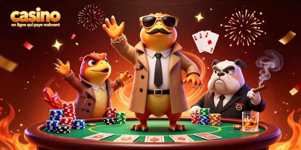 Découvrez une illustration 3D cartoon riche et dynamique, mettant en avant "casino en ligne qui paie vraiment" dans une ambiance de jeu captivante.