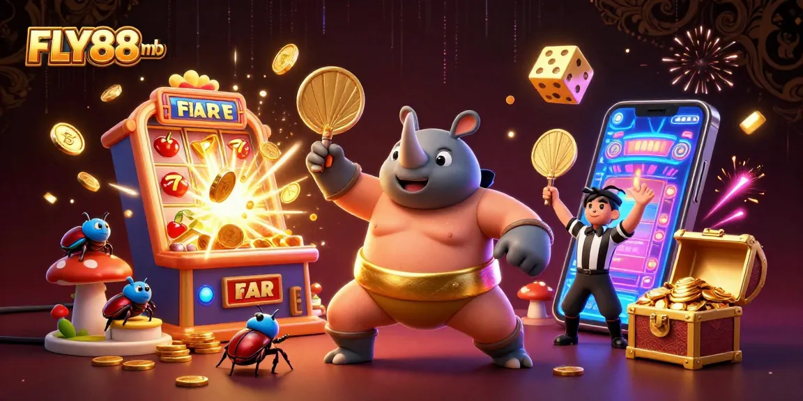 Engage in thrilling gameplay with FLY88 mb featuring a vibrant casino scene of epic wins and exciting games.