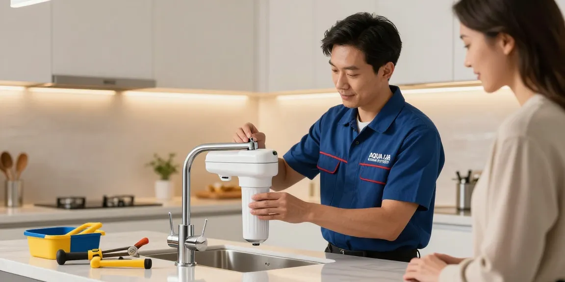 AQUA CREST 7027S Faucet Water Filter installation by trusted local plumber, ensuring top-quality home service in the community.