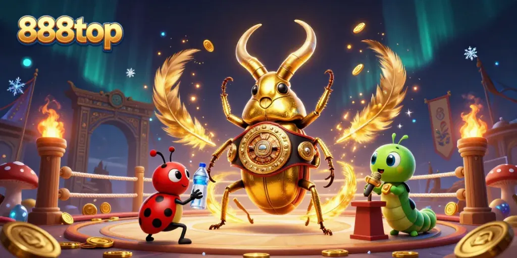 Experience the dynamic world of 888top with vibrant 3D cartoon characters and casino elements combined in an exciting scene.