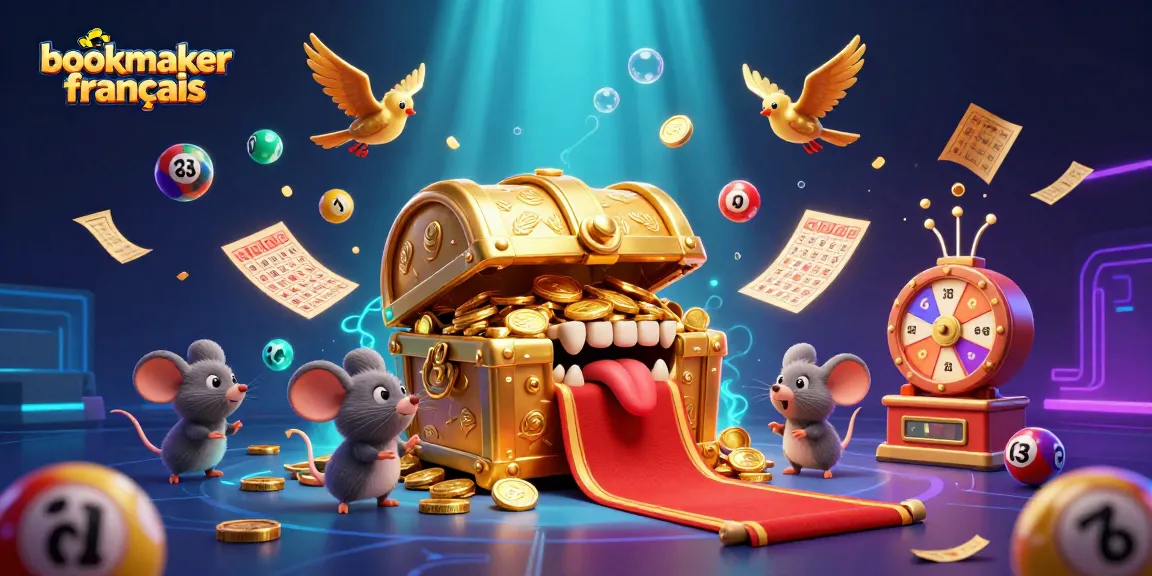 Les meilleurs paris sur bookmaker français avec une scène dynamique de loterie et d'accueil de joueurs gagnants.