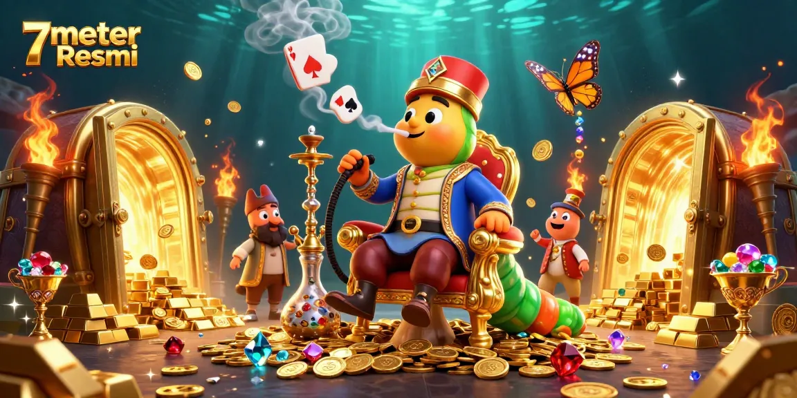 Engage with 7meter Resmi's thrilling gambling scene, showcasing vibrant treasures and enchanting characters.