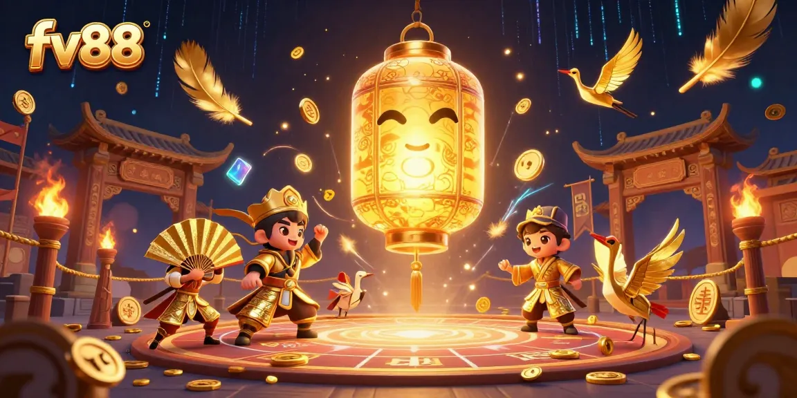Experience winning excitement at fv88 with a dynamic night market casino scene featuring golden lanterns.