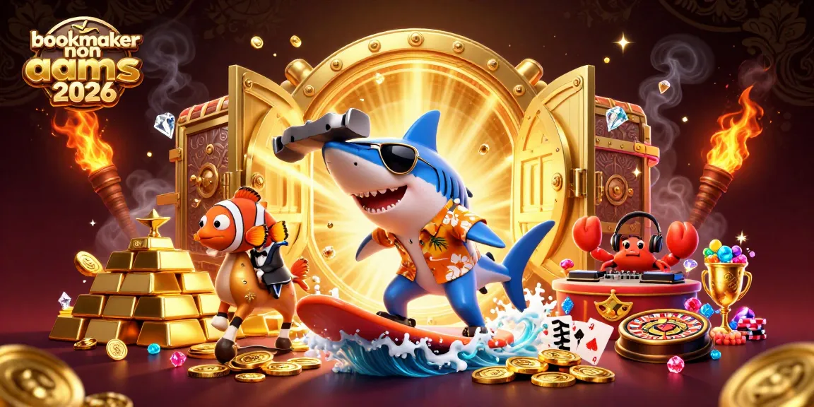 Visualizza i bookmaker non AAMS 2026 con elementi di gioco e divertimento sullo sfondo di oro.