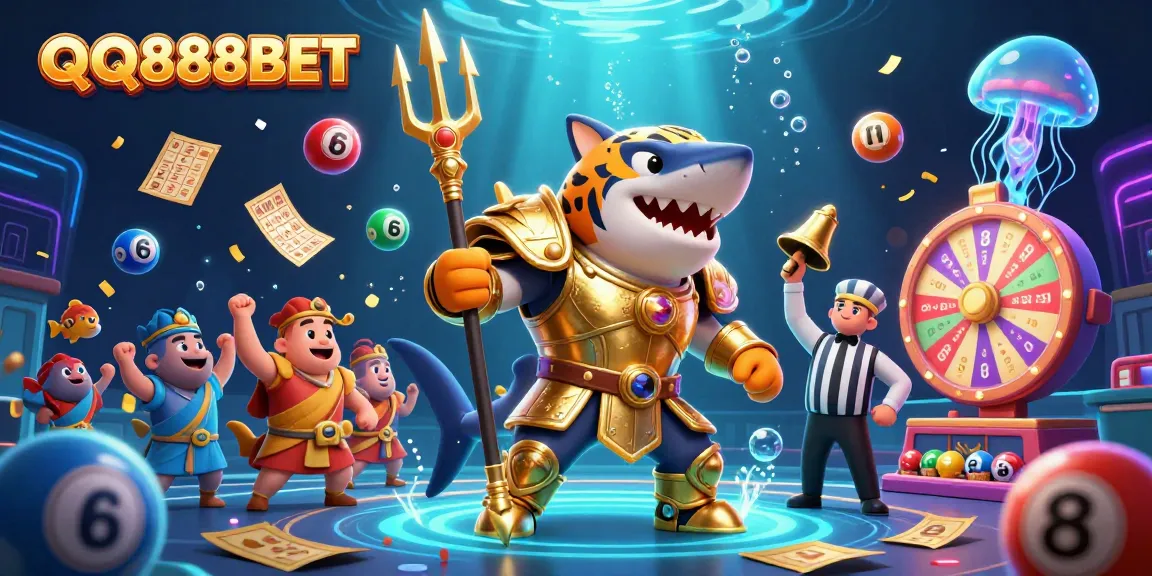 Experience exciting gameplay with QQ888BET in an underwater casino filled with vibrant lottery elements.
