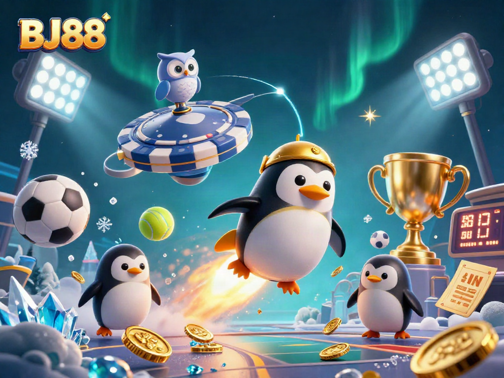 Experience thrilling wins at BJ88 with a vibrant casino-themed 3D illustration showcasing engaging gaming elements.