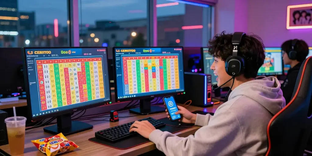 Pengalaman bermain ceritoto togel dengan angka dan grafik menarik di layar, suasana seru dan menyenangkan.