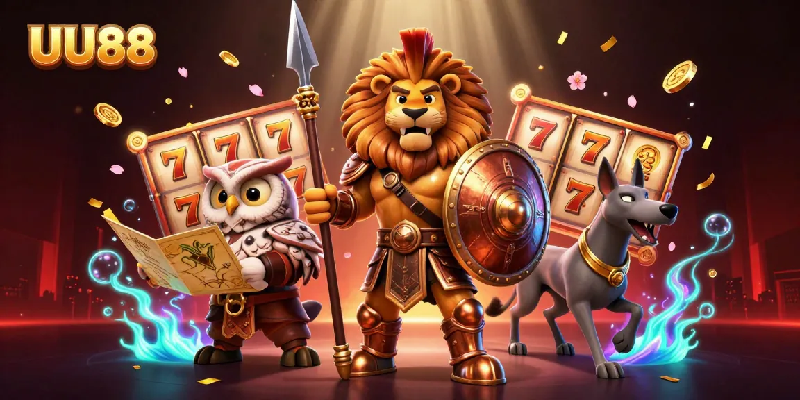 Experience thrilling jackpots at UU88 with this vibrant 3D casino-themed illustration.