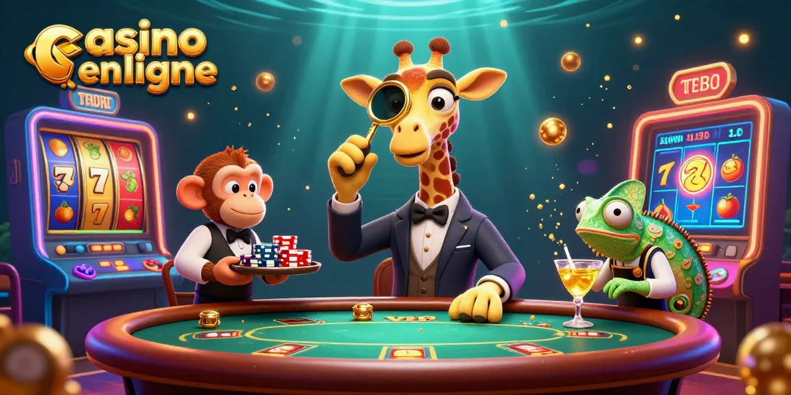 Découvrez l'ambiance festive d'un casino en ligne avec une girafe à la table de poker.