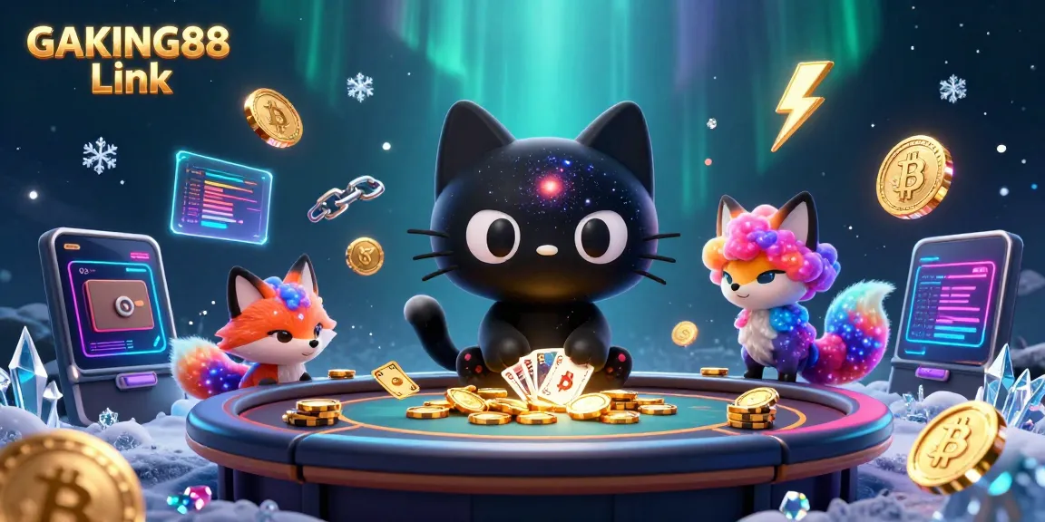 Experience the excitement of GAKING88 Link with vibrant characters and glowing crypto elements.