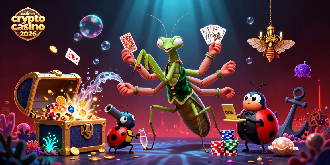Admirez les meilleurs crypto casino 2026 avec une scène animée de jeu, pleine de couleurs et d'actions.