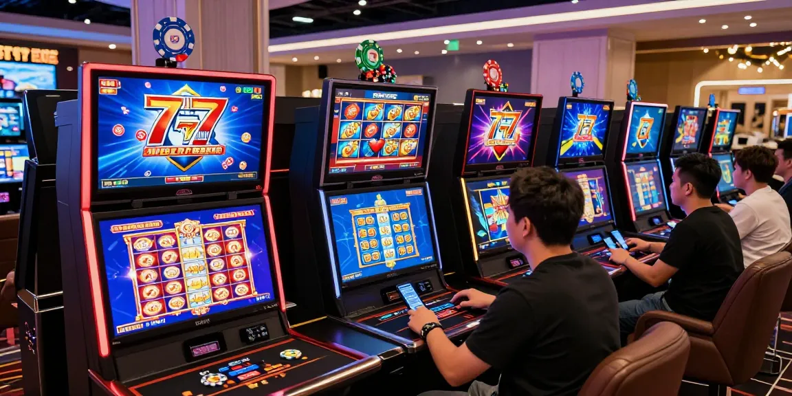 Players enjoying slot77 games in a vibrant online casino environment with colorful graphics.