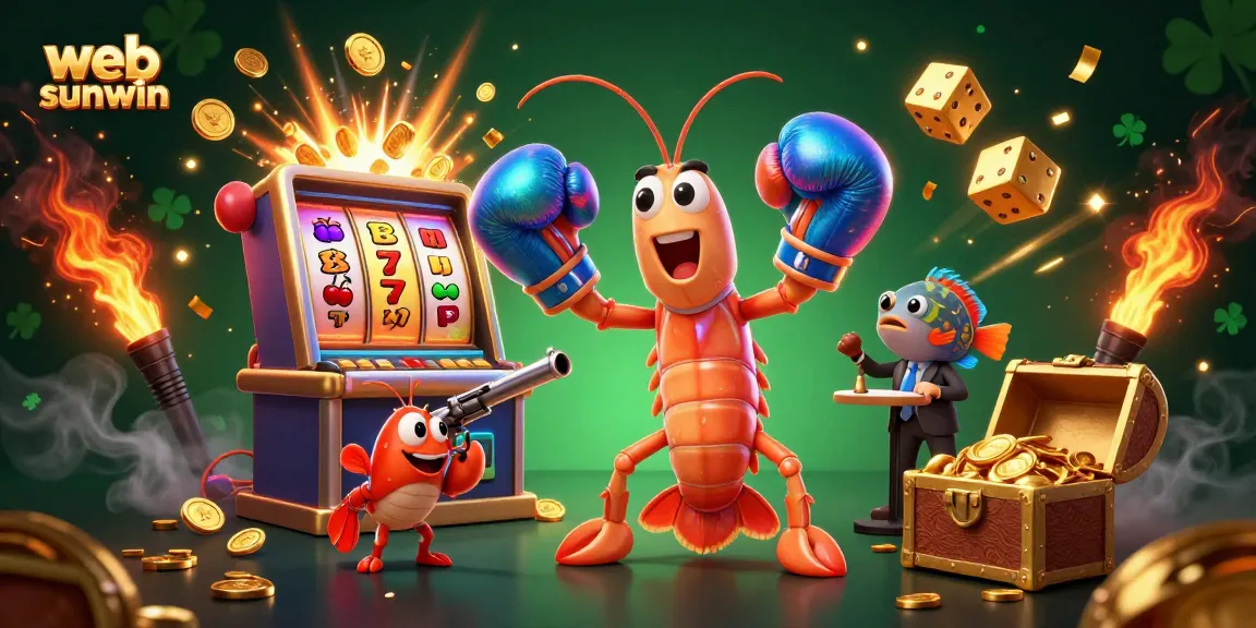 Experience excitement at web sunwin with dynamic gaming action featuring vibrant characters and a jackpot explosion.