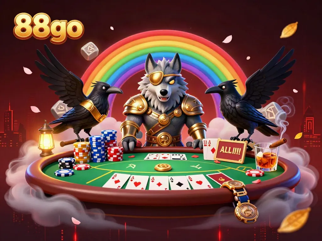 Experience the exhilarating world of gambling with 88go through vibrant casino elements and Norse-inspired characters.