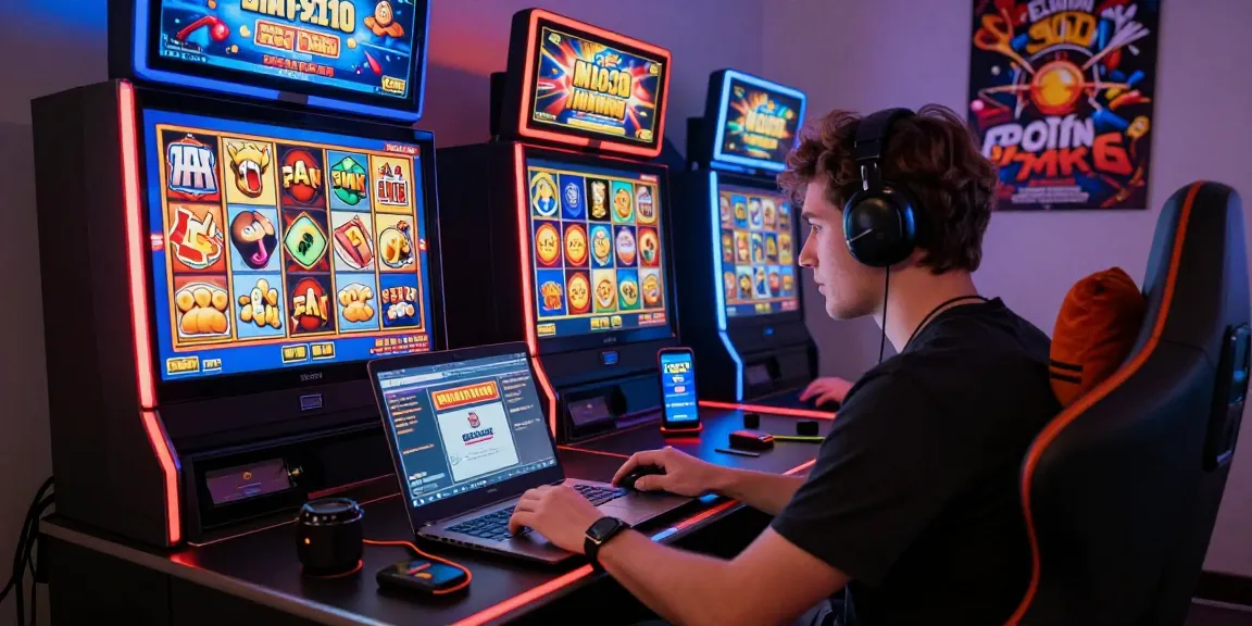 Player enjoying an engaging HWGSLOT gaming experience with vibrant slot graphics and interactive features in a cozy setting.