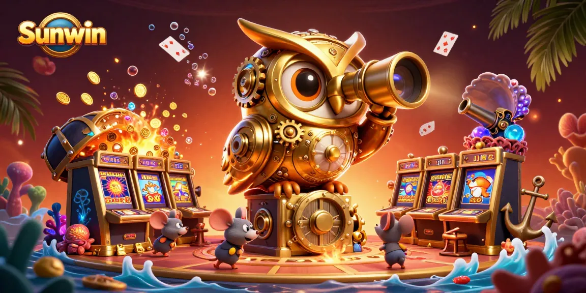 Experience thrilling gameplay at Sunwin with immersive 3D characters and dynamic casino elements in a richly detailed scene.