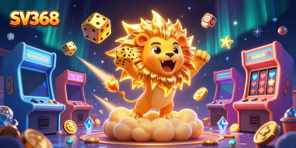 Experience the thrill of SV368 with a vibrant 3D casino scene featuring dynamic game elements and characters.