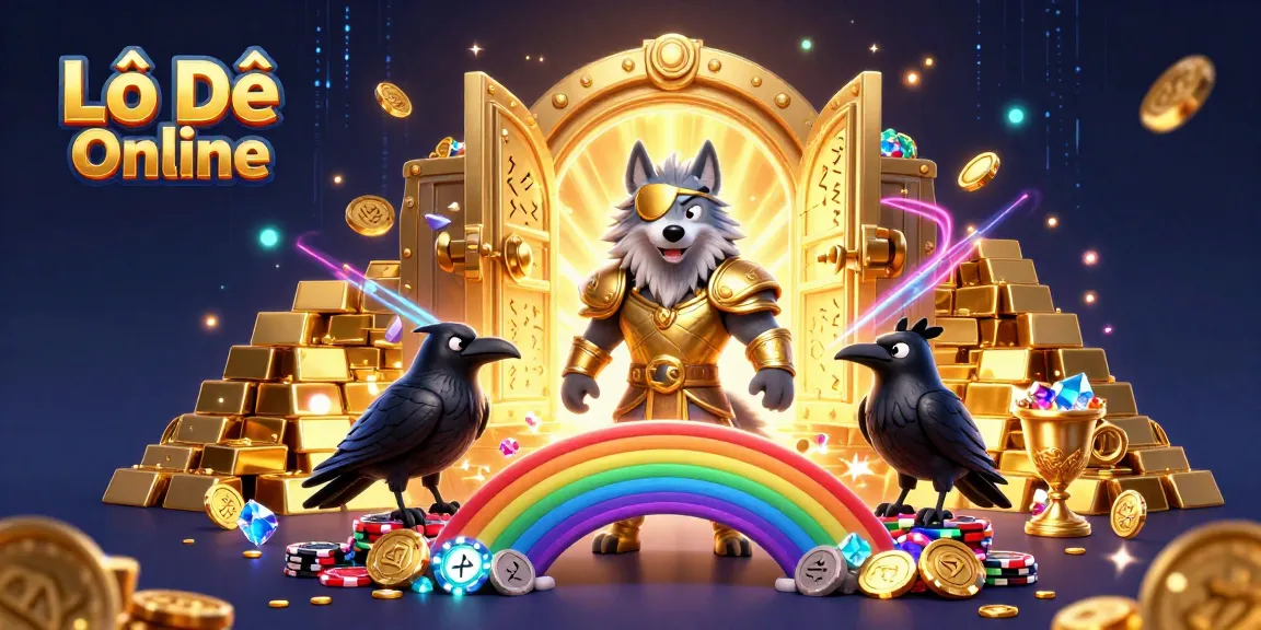 Engage in Lô Đề Online excitement with Odin and his ravens amidst treasure and glowing casino chips.