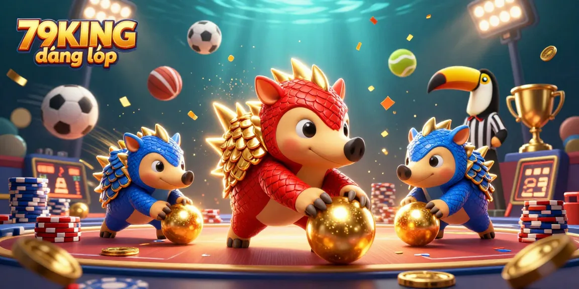 Experience 79KING đăng nhập action with vibrant pangolins bowling through poker chips in this dynamic scene