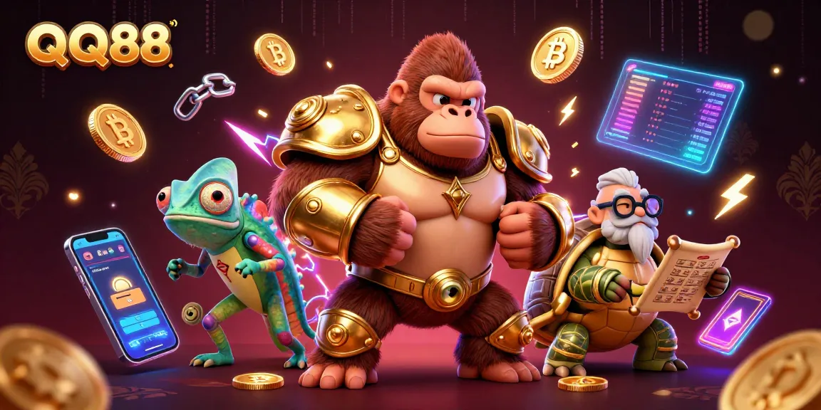 Engage in thrilling gameplay with QQ88, featuring a king gorilla and magical elements.