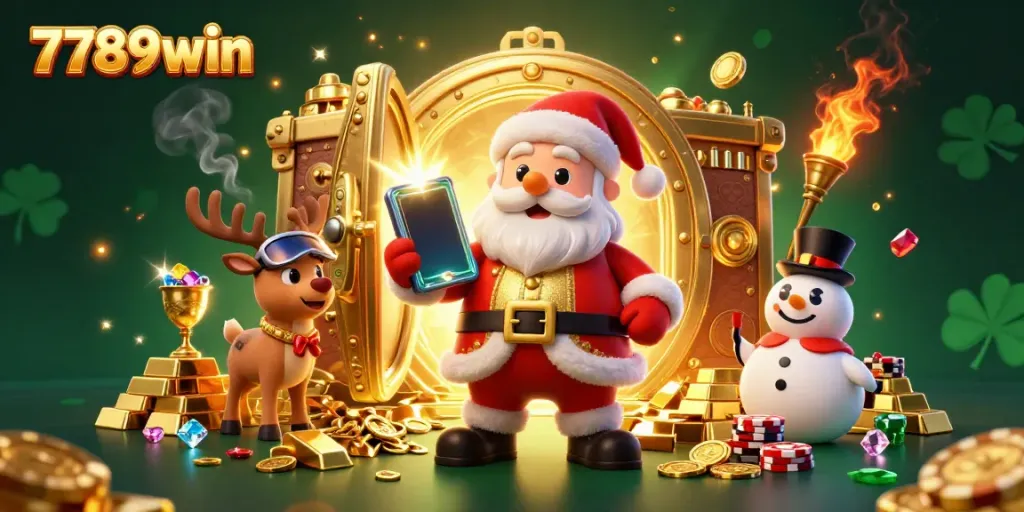 Experience jackpot excitement with Santa and friends at 7789win's vibrant casino.