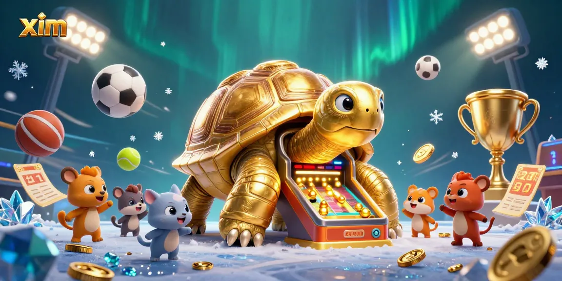 Engage in thrilling gambling excitement with xim, featuring a golden tortoise pinball machine in dynamic action.