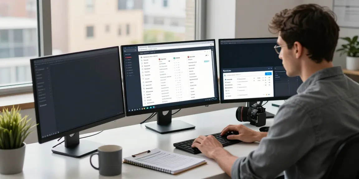 Using the Google Maps scraping tool by Outscraper for data extraction in a modern office.