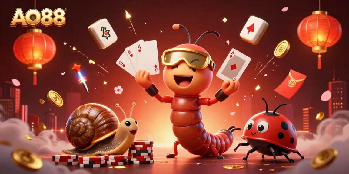 Experience thrilling action at AO88 with vibrant game elements and animated characters in a lively casino scene.